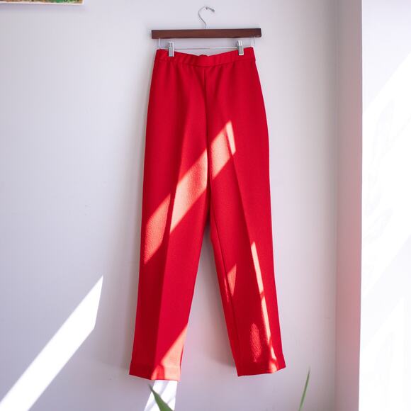 80s Vintage Elastic High Waist Size 10 Pants - Picture 1 of 8
